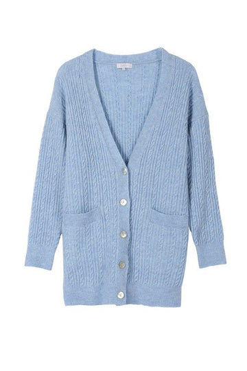 Wool blended cable knitted cardigan - Passion 4 Fashion USA